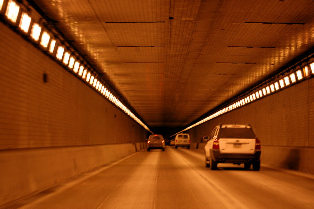 Driving Through the Fort Pitt Tunnel - Pittsburgh, Pennsylvania