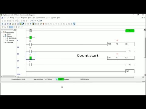PLC Ladder Programming using delta wplsoft simulator