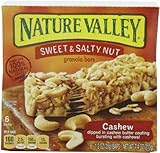 Nature Valley Sweet and Salty Nut Granola Bars, Cashew, 1.2-Ounce, 6-Count Boxes (Pack of 6)
