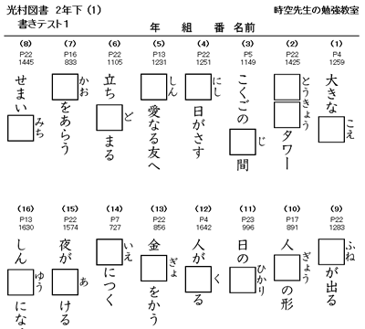 算数２年と２年漢字の総復習 時空先生のドリルプリント