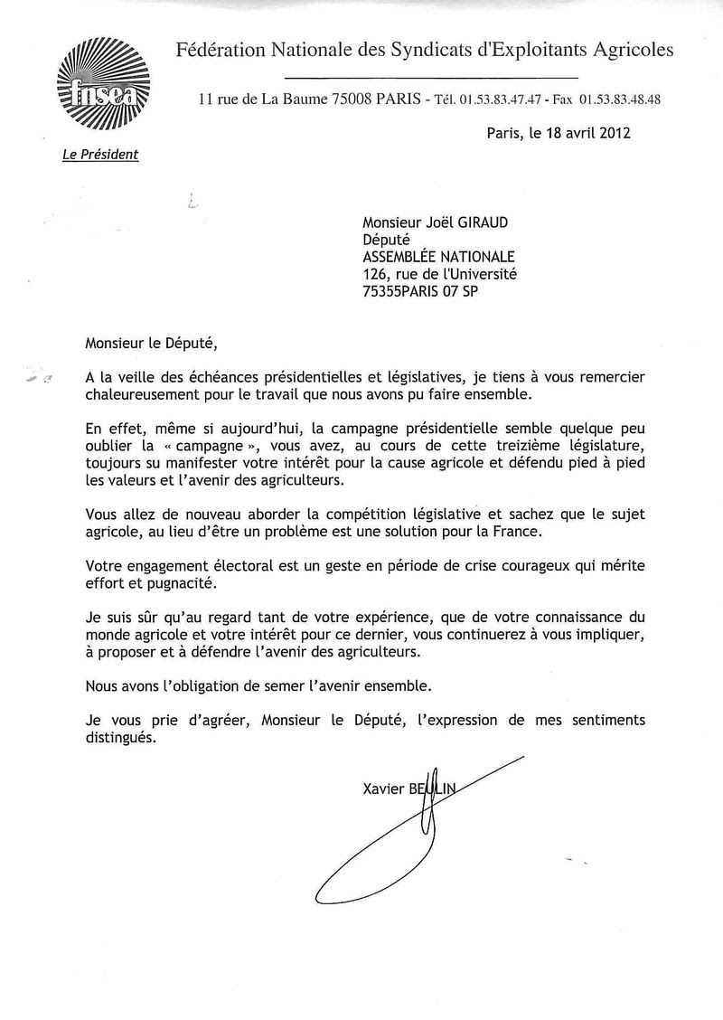 Remerciement Travail