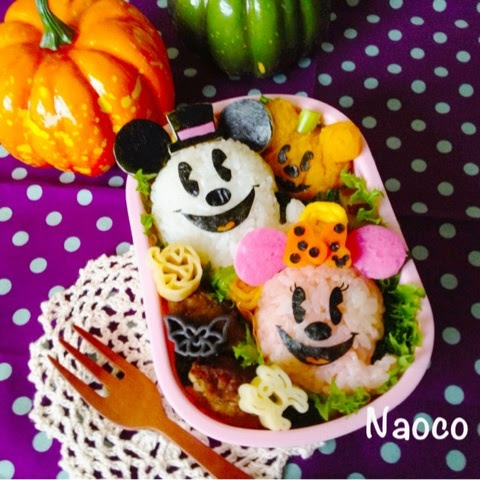おばけミッキー ミニー ディズニーハロウィン祭り からだにやさしいキャラ弁とおうちごはん