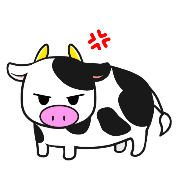 牛 怒り のイラスト かわいいフリー素材が無料のイラストレイン