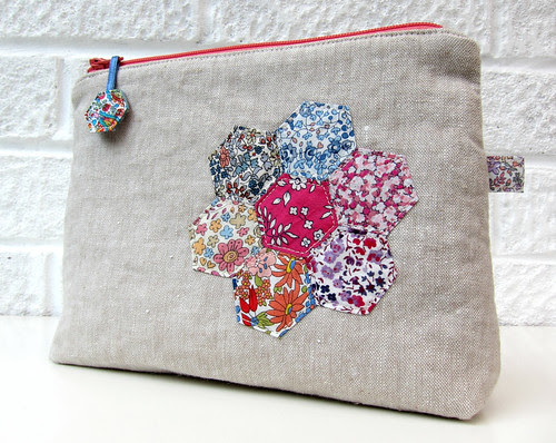 Liberty hexie and linen pouch 1