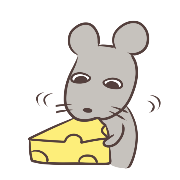 チーズを食べるネズミのイラスト かわいいフリー素材が無料のイラストレイン