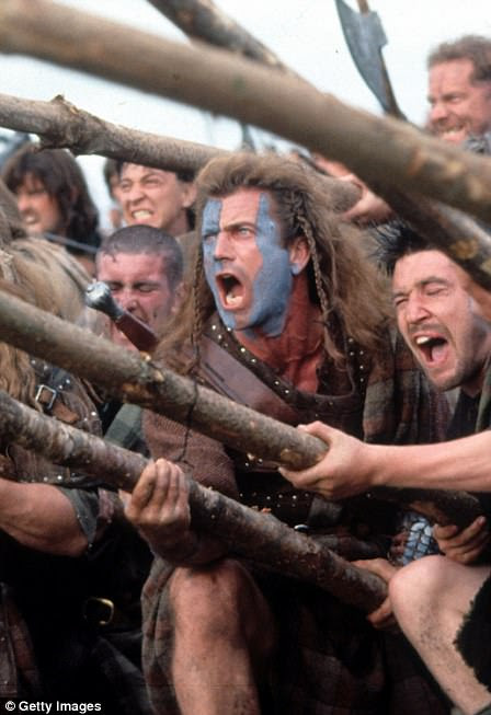 Mel Gibson as William Wallace in Braveheart (1995)