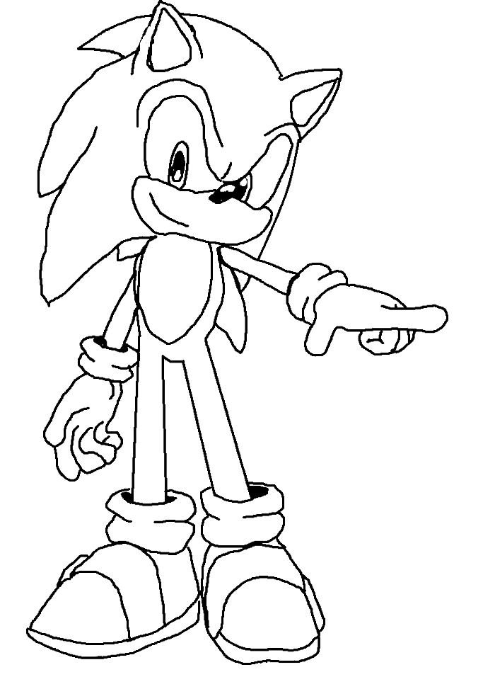 Sonic Is Pointing To The Right Coloring Page - Sonic ...