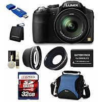 Panasonic DMC-FZ200 Camera + 0.45X Wide Angle Lens + 2x Telephoto Lens + Lowepro Bag + Battery + 32GB Kit