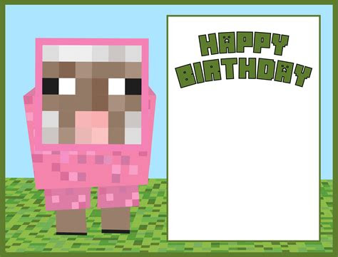  minecraft birthday card printable free