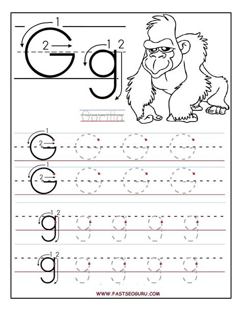 From upper case letter learning to lower case, the kids will know what the letter g looks like the next time that they see it! letter g tracing preschool alphabetworksheetsfreecom