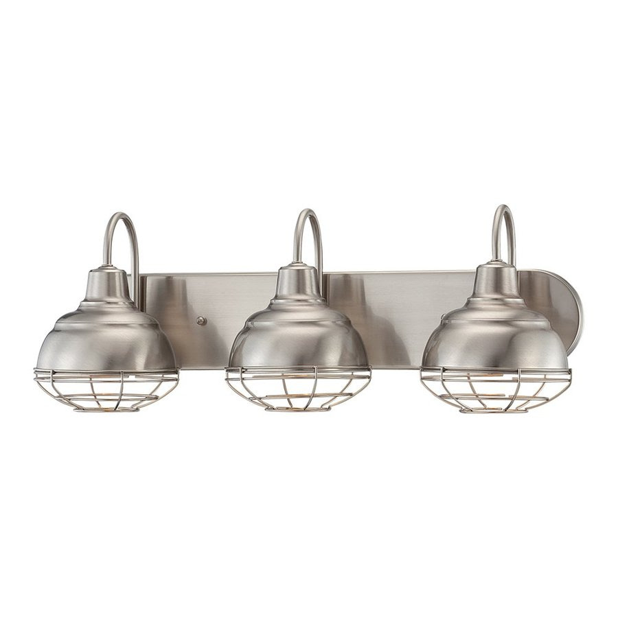 Millennium Lighting Neo Industrial 3 Light 24 In Satin Nickel Warehouse Vanity Light In The Vanity Lights Department At Lowescom