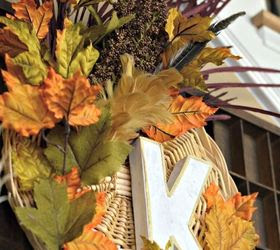 upcycled fall basket wreath, crafts, wreaths