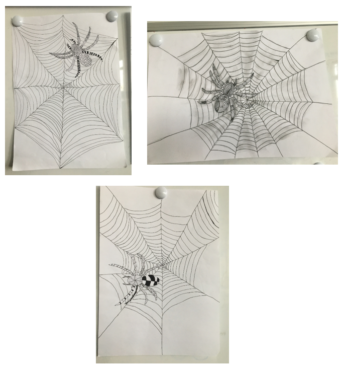 Grafische Strukturen Im Kunstunterricht Spinne Im Netz Grund Und Mittelschule Kirchheim