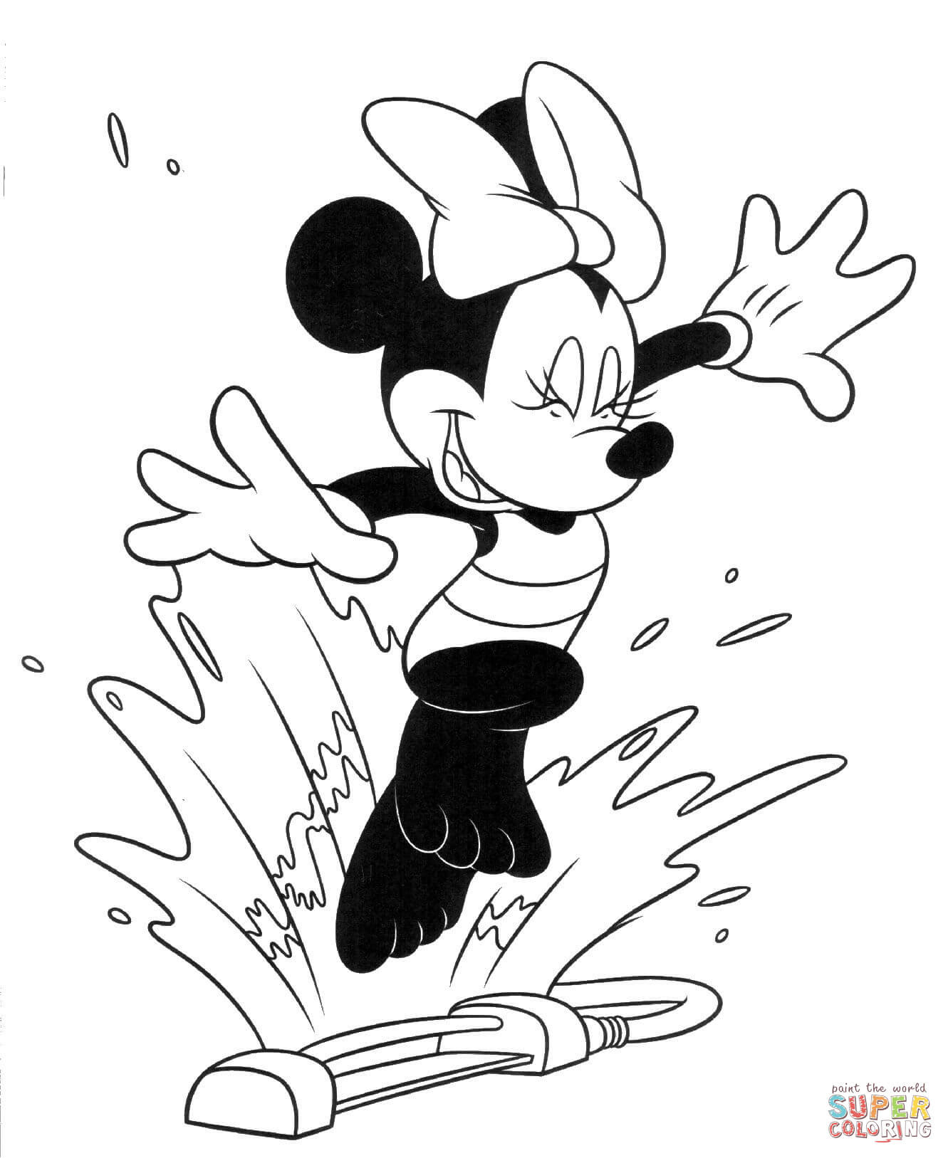 Clicca su disegni da colorare di Minnie in acqua per visualizzare la versione stampabile o colorala online patibile con iPad e tablet con sistema