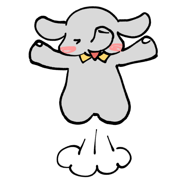 大喜びするゾウのイラスト かわいいフリー素材が無料のイラストレイン