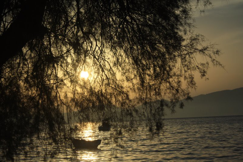 boat in the sunset