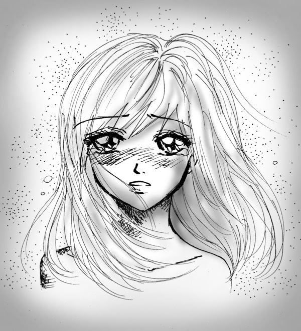 Dessin Kawaii Fille Triste