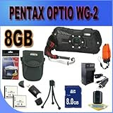 Pentax Optio WG-2 Adventure Series 16 MP Waterproof Digital Camera with 5 X Optical Zoom 8GB SD HC Card Battery and More Accessory Saver Bundle
