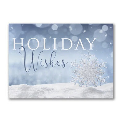 Country Snow Scene Holiday Card, Personalized Christmas Cards