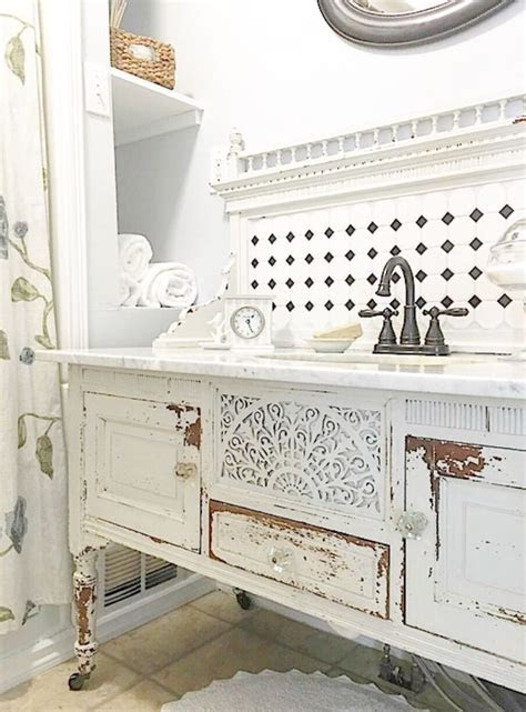 Customize your vanity with a medicine . 29 Vintage And Shabby Chic Vanities For Your Bathroom