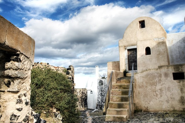 Pyrgos village in Winter