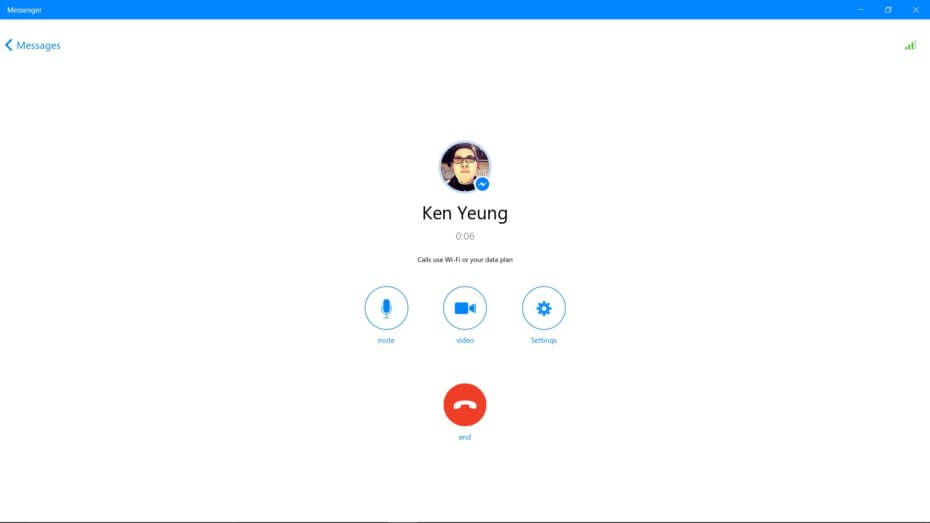 مكالمات مسنجر فيس بوك ويندوز 10