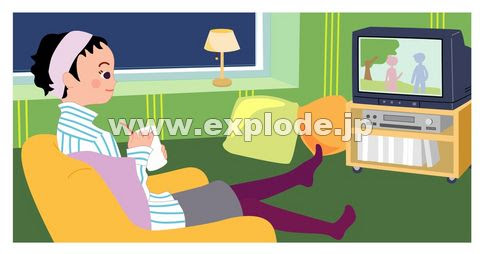 テレビを見る女性 Da Jpg 写真素材
