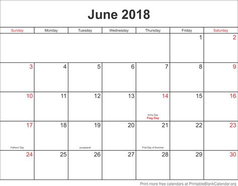  june 2018 printable blank calendar printable blank calendarorg