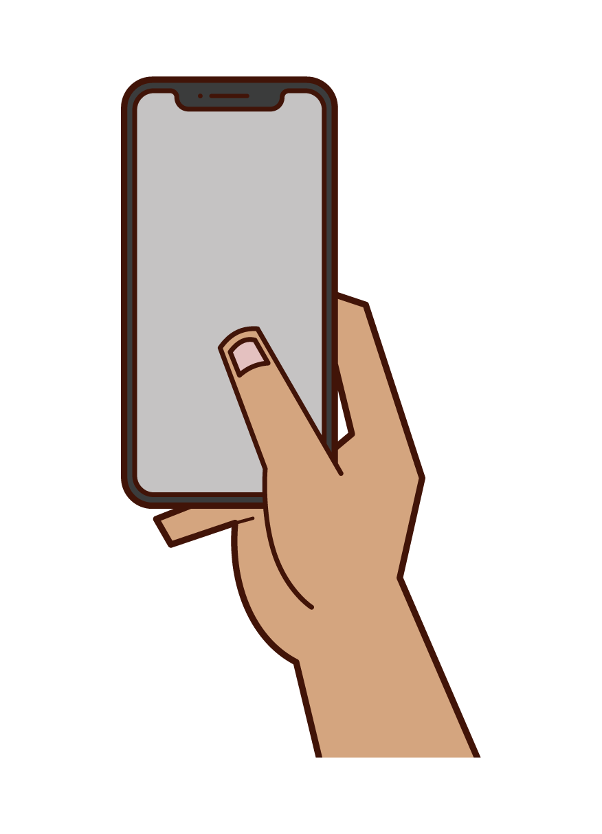 スマートフォンを操作する手のイラスト フリーイラスト素材集 Kukukeke