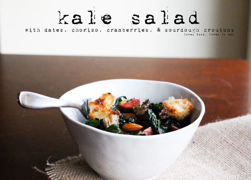 Date & Chorizo Kale Salad // Loves Food, Loves to Eat