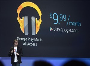 Chris Yerga, director de Ingeniería de "Android introduces Google Play Music All Access", habla en el escenario de los desarrolladores del Google I/O en el Centro de Convenciones Moscone West de San Francisco, California (EEUU). EFE