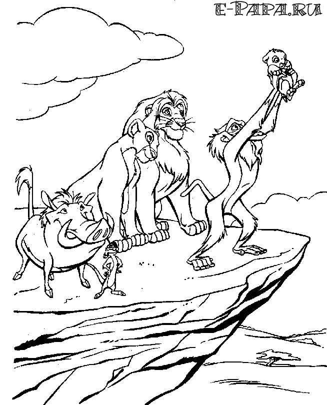 Disegni Da Colorare Per Bambini Mufasa Timon E Pumbaa