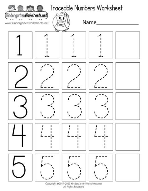  tracing number worksheets for preschool