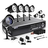 Zmodo KDK6-NARQZ8ZN-2T 16-Channel Security Surveillance High-Performance DVR System with 8 CCD Bullet Indoor/Outdoor Cameras with 2TB Hard Drive