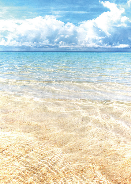 青い空と雲と透き通る海のa4サイズ背景素材 無料 商用可能 サイズ 背景テンプレートダウンロードサイト