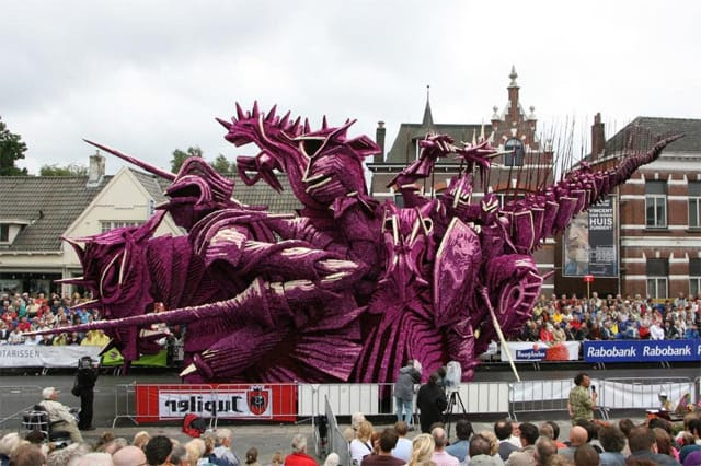 Towering Sculptures Made of Flowers on Display at Bloemencorso, A Flower Parade in Zundert, Netherlands sculptures parades Netherlands flowers 