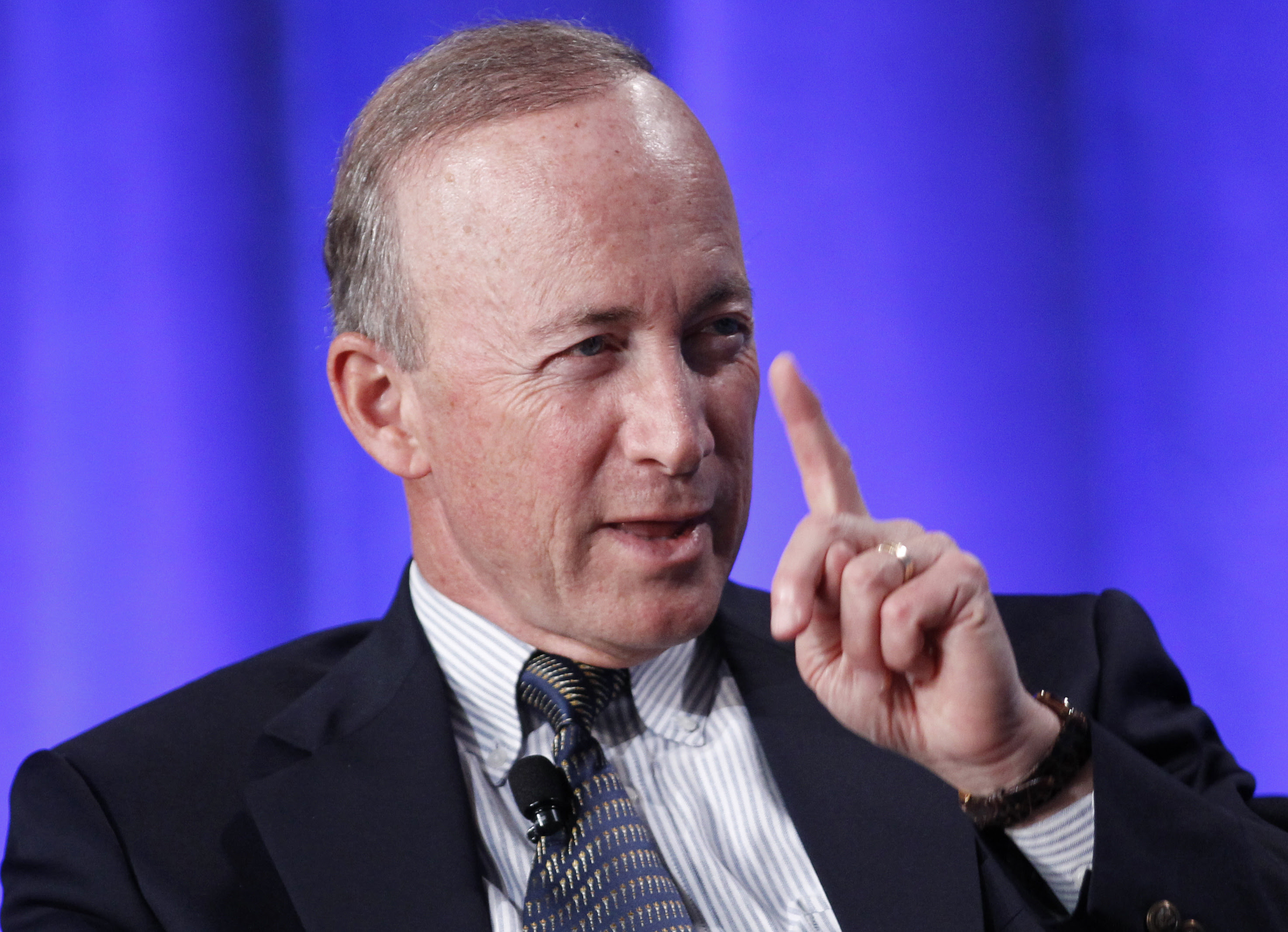 State of Indiana Governor Mitch Daniels takes part in a panel discussion titled "Why Wait for Washington? How States Can Create Jobs and Economic Growth" at the Milken Institute Global Conference in Beverly Hills, California May 1, 2012. REUTERS/Danny Moloshok