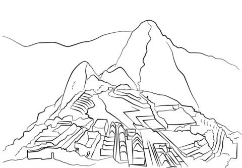 Dibujo de Machu Picchu para colorear | Dibujos para colorear imprimir gratis