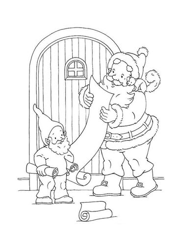 Ausmalbild Weihnachtsmann Liest Briefe Von Den Kindern Ausmalbilder Kostenlos Zum Ausdrucken