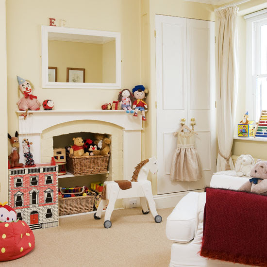 Elegant girl's bedroom with traditional toys