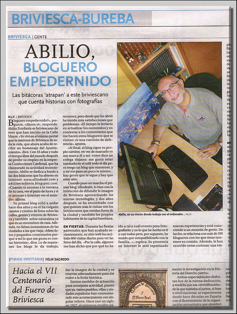 Entrevista en el Diario de Burgos