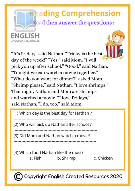  reading comprehension grade 1