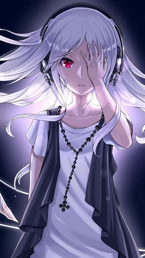 anime girl wallpaper character wallpaper red eyes white
