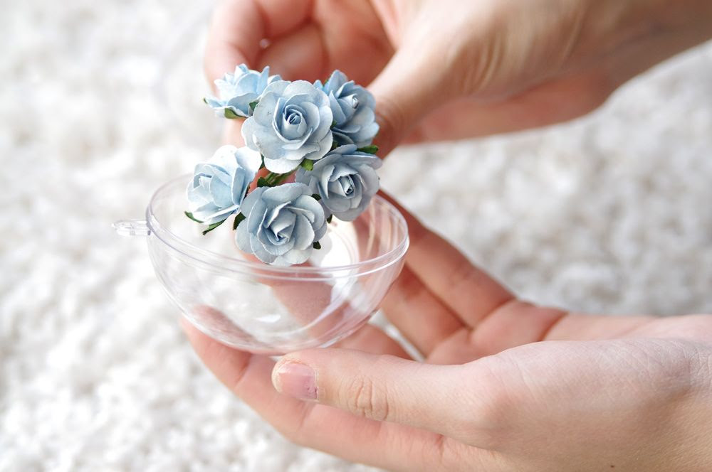 DIY - SEE THROUGH HAIR-BALLS with flowers