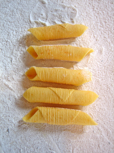 garganelli con sfoglia alla zucca