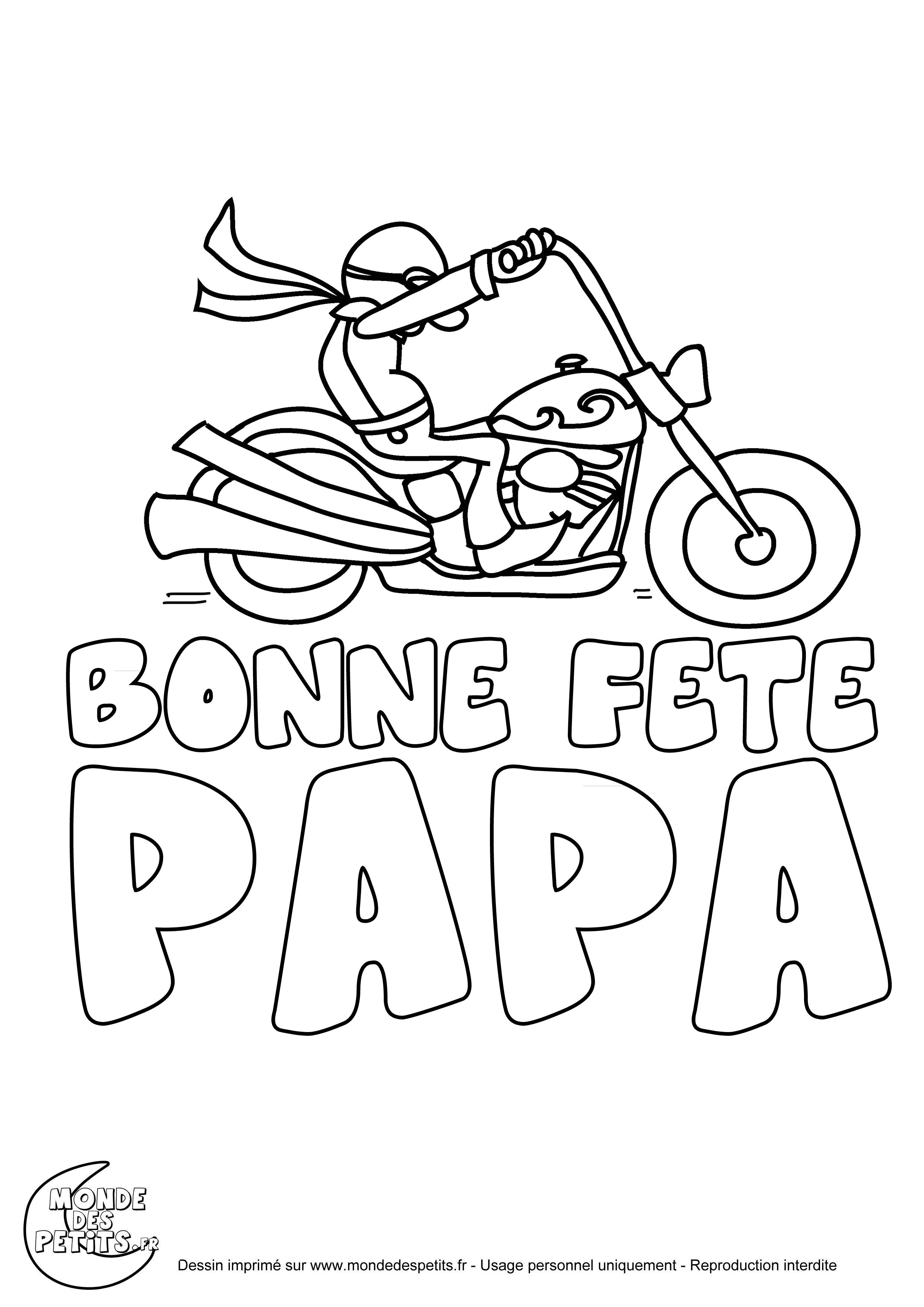 Coloriage Moto fªte des p¨res