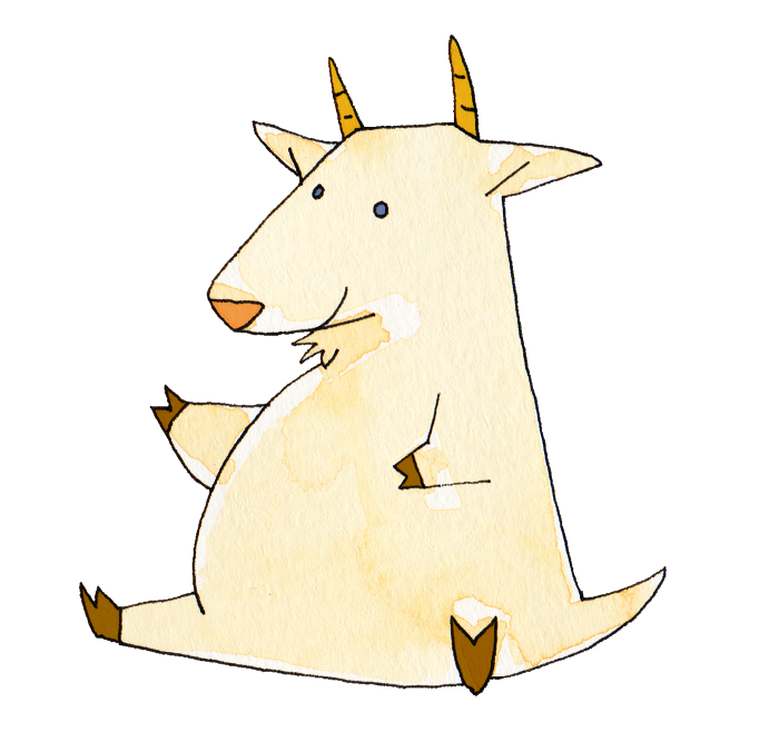 座るヤギのイラスト かわいいフリー素材が無料のイラストレイン