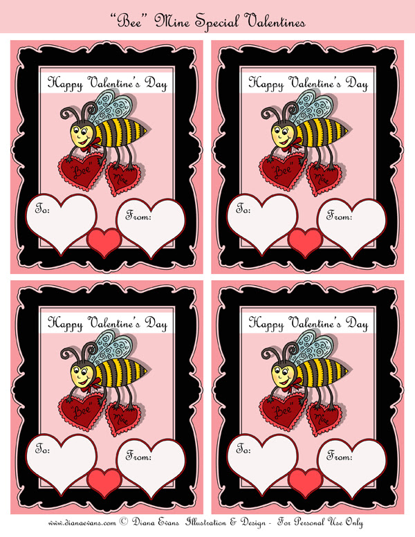 Bee Mine Valentines day cards full page-blog