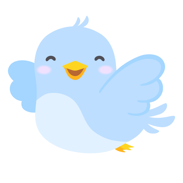 笑顔で飛ぶ青い鳥の無料ベクターイラスト素材 Picaboo ピカブー 無料ベクターイラスト素材