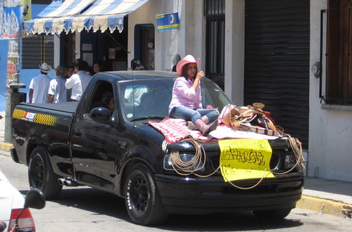 Queen candidate on hood